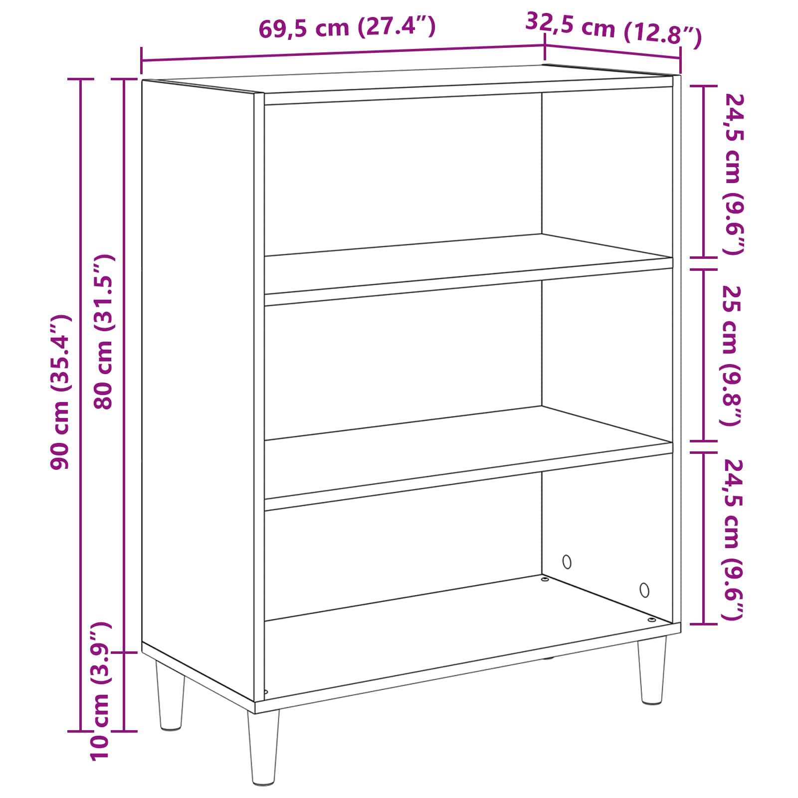 Vitrina Madera vieja 69,5 x 32,5 x 90 cm Madera contrachapada