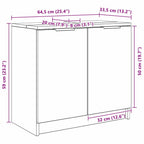 Gabinete de Baño con puerta Gris Concreto 64,5 x 33,5 x 59 cm