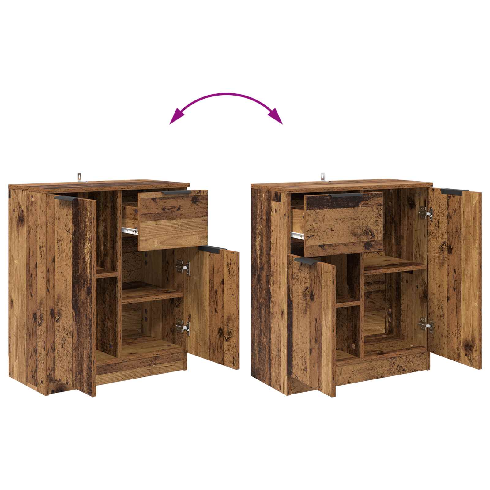 Aparador Madera vieja 60 x 30 x 70 cm Madera de ingeniería