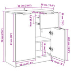 Aparador Madera vieja 60 x 30 x 70 cm Madera de ingeniería