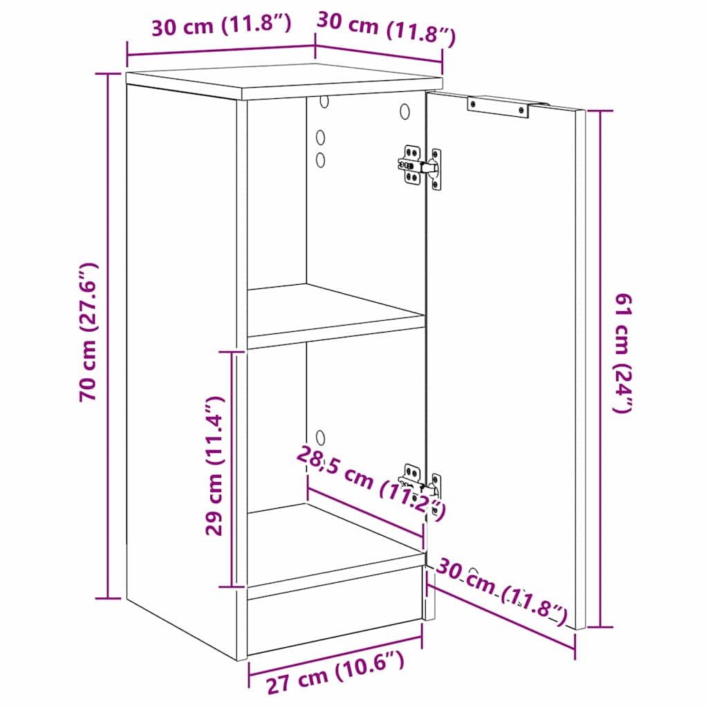 Aparador Madera vieja 30 x 30 x 70 cm Madera de ingeniería
