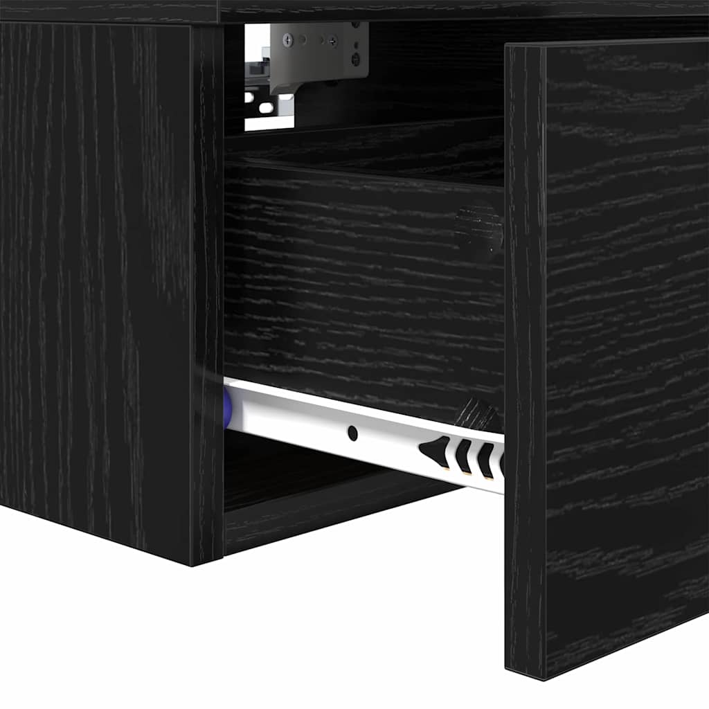 Armario de Noche con cajón 2 pcs Roble Negro 34 x 30 x 20 cm