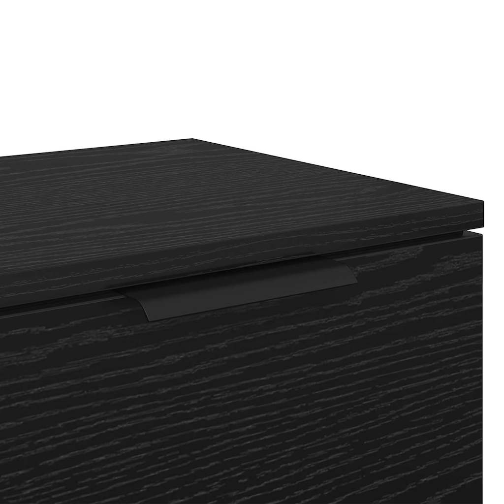Armario de Noche con cajón 2 pcs Roble Negro 34 x 30 x 20 cm
