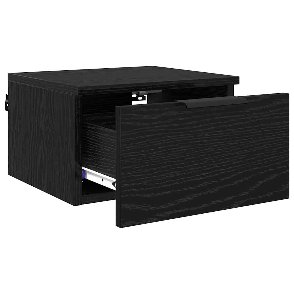 Armario de Noche con cajón 2 pcs Roble Negro 34 x 30 x 20 cm