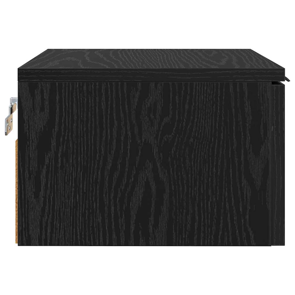 Armario de Noche con cajón 2 pcs Roble Negro 34 x 30 x 20 cm