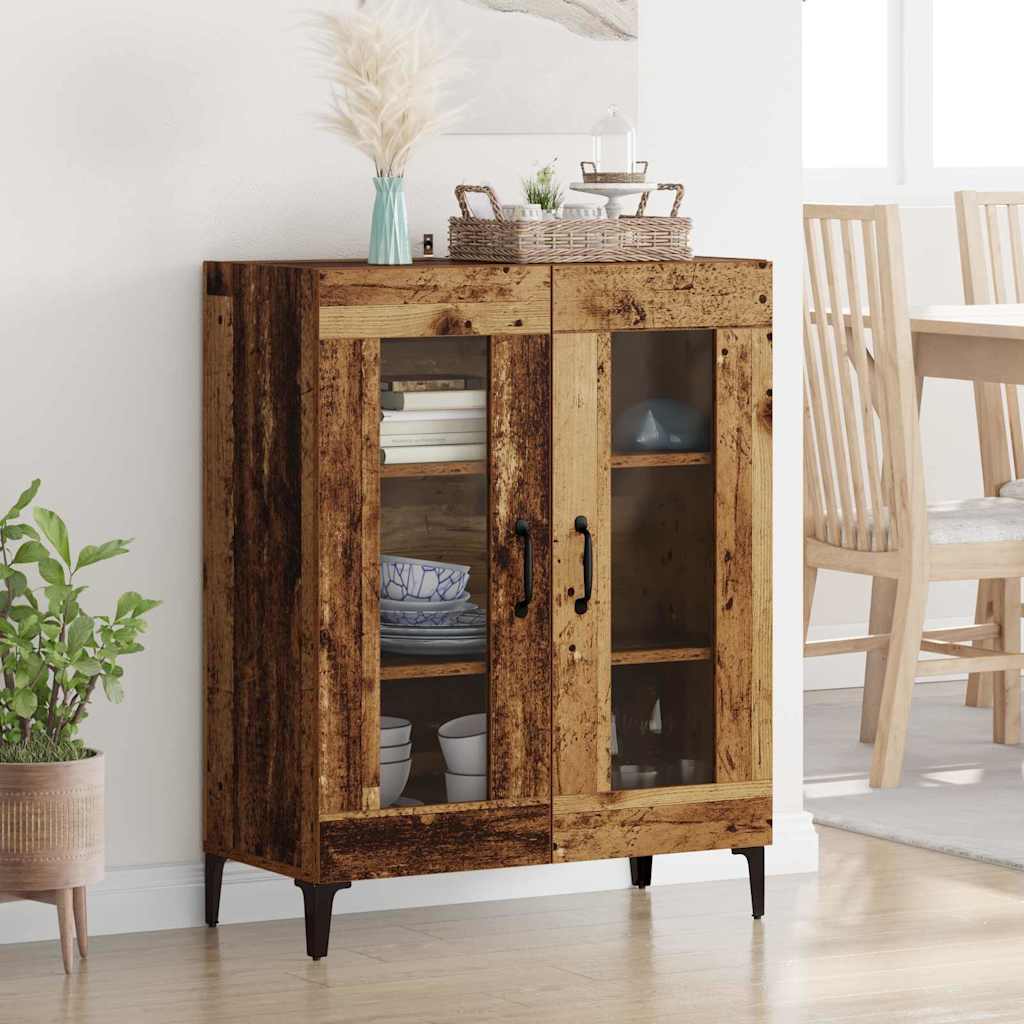 Aparador alto con cajón Madera envejecida 69,5 x 34 x 180 cm