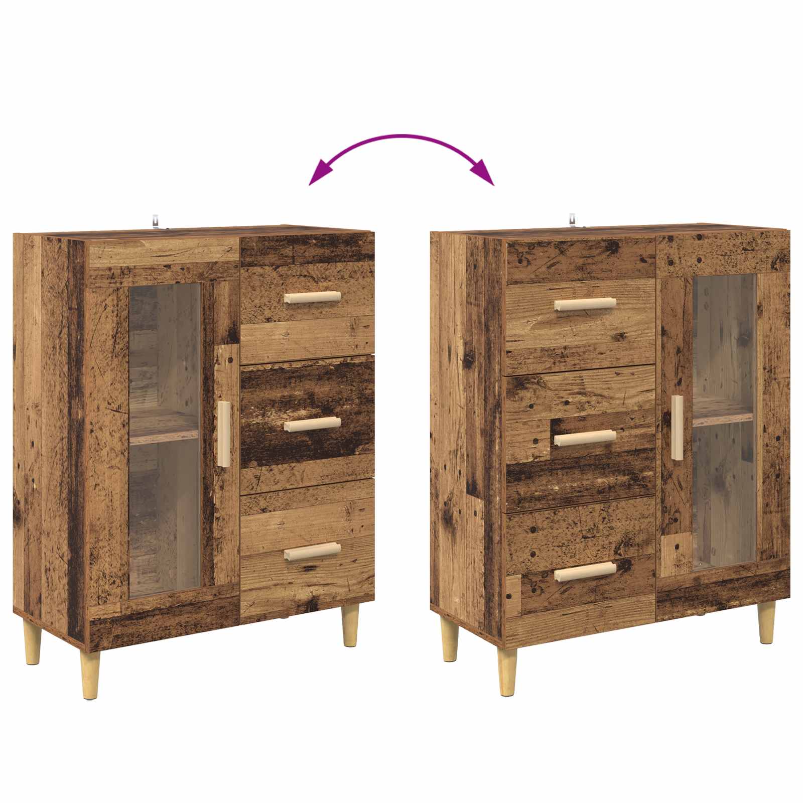Vitrina Madera Vieja 69,5 x 34 x 90 cm Madera contrachapada