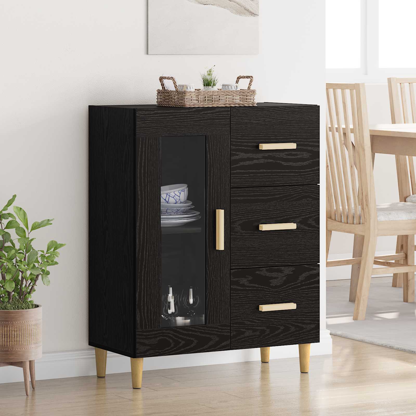 Old Wooden Display Cabinet 69.5 x 34 x 90 cm Plywood