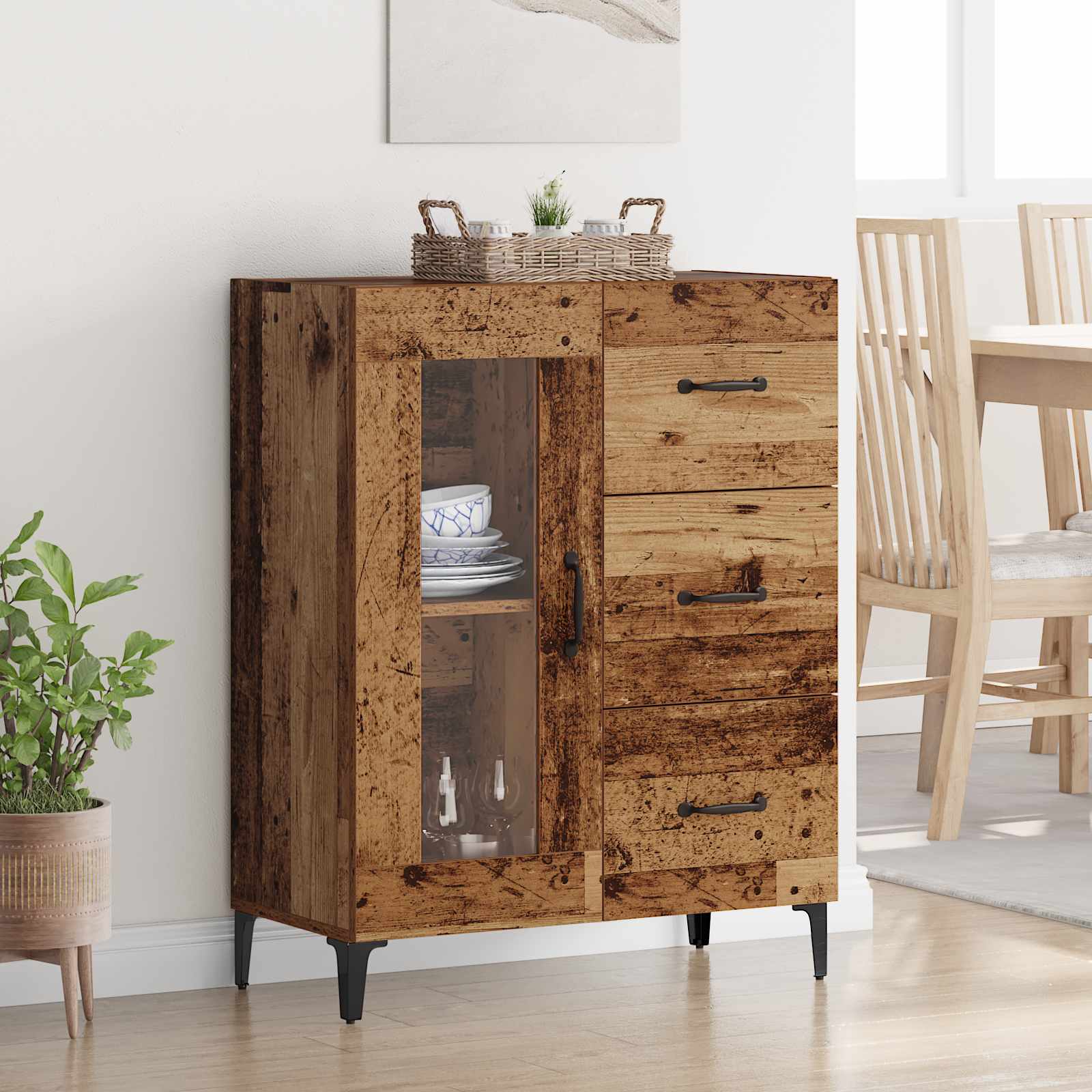 Vitrina con cajón Madera Vieja 69,5 x 34 x 90 cm