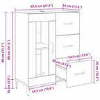 Vitrina con cajón Madera Vieja 69,5 x 34 x 90 cm