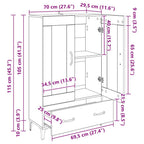 Alacena con cajón Madera Vieja 70 x 31 x 115 cm