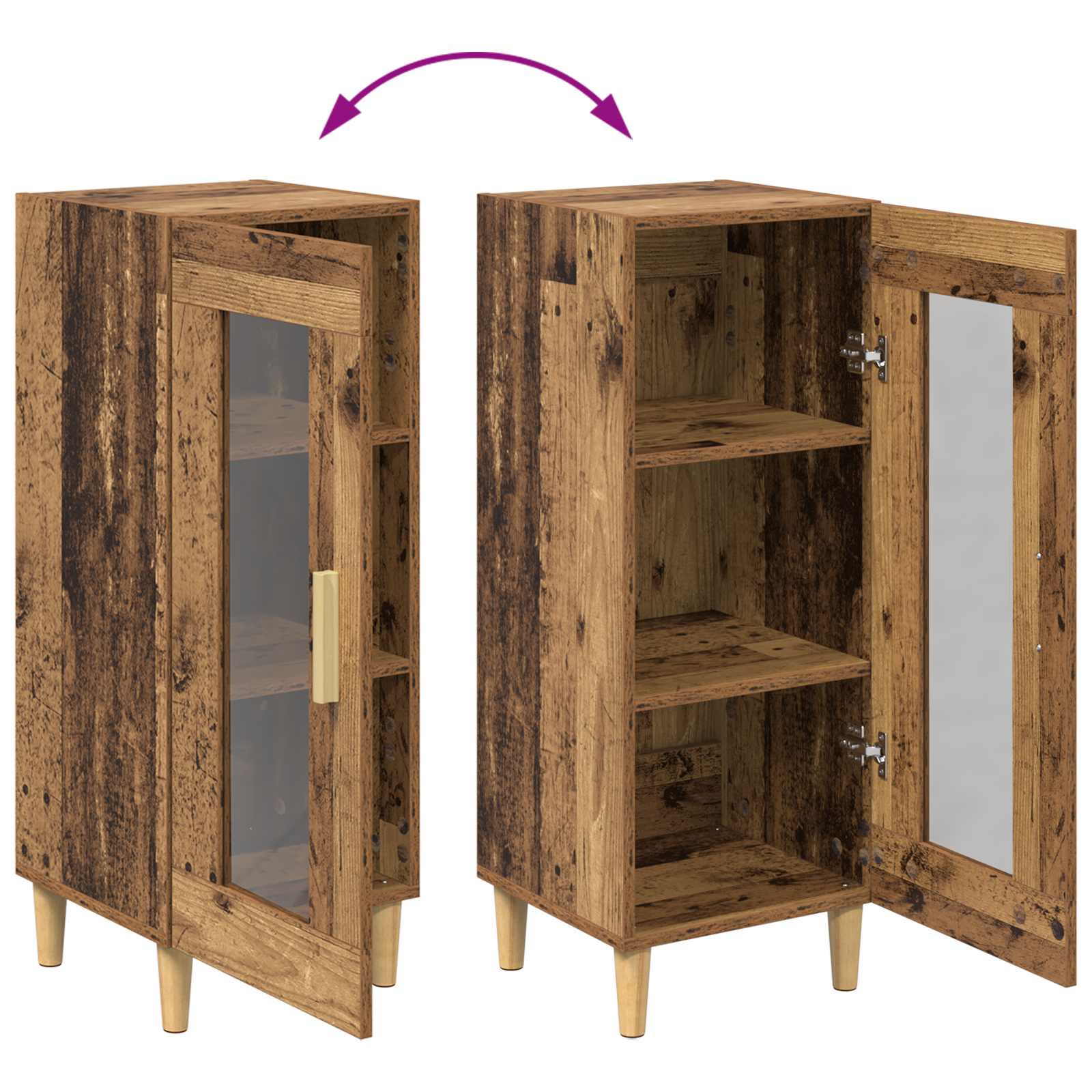 Aparador Madera vieja 34.5 x 32.5 x 90 cm Madera de ingeniería