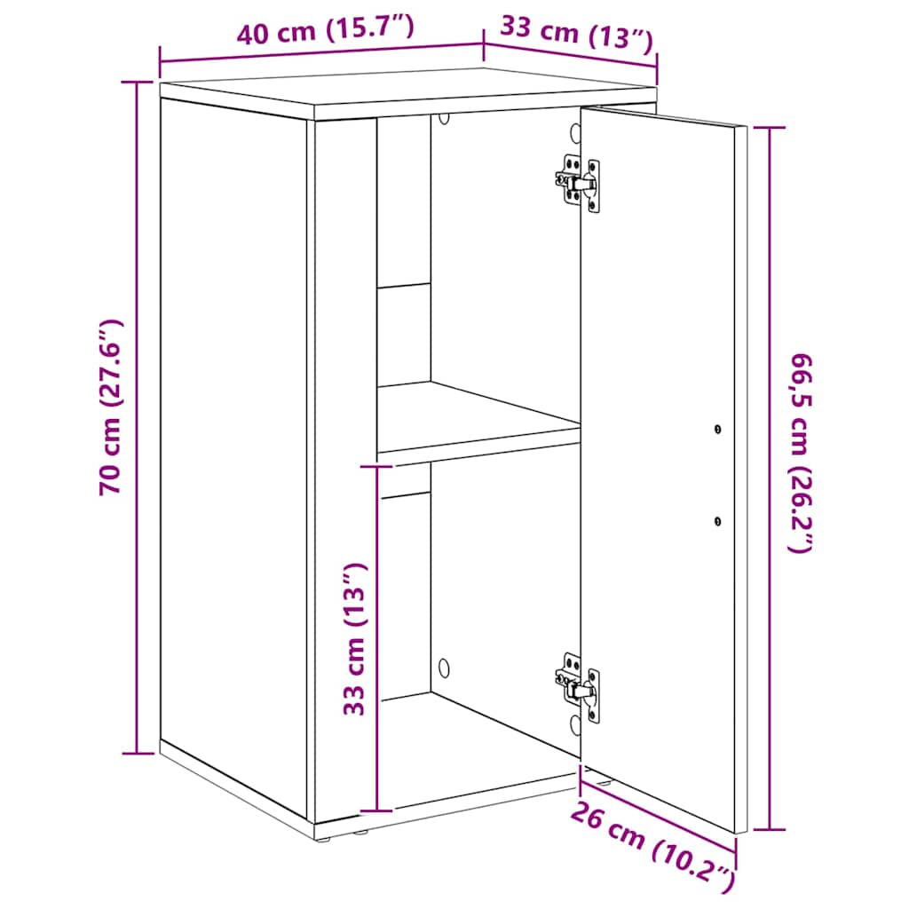 Vitrina Roble Negro 40 x 33 x 70 cm Madera contrachapada