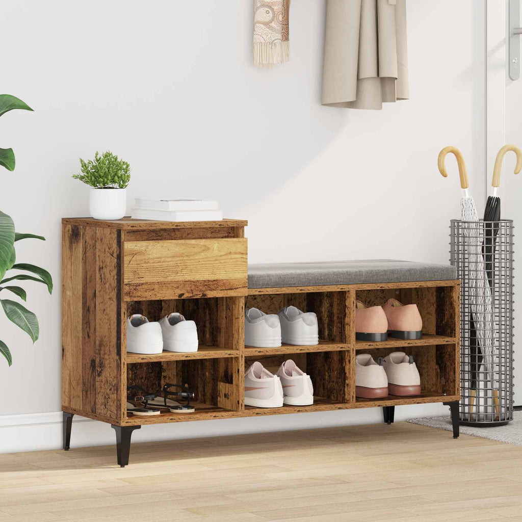 Armario para Zapatos con cajón Madera vieja 102 x 36 x 60 cm