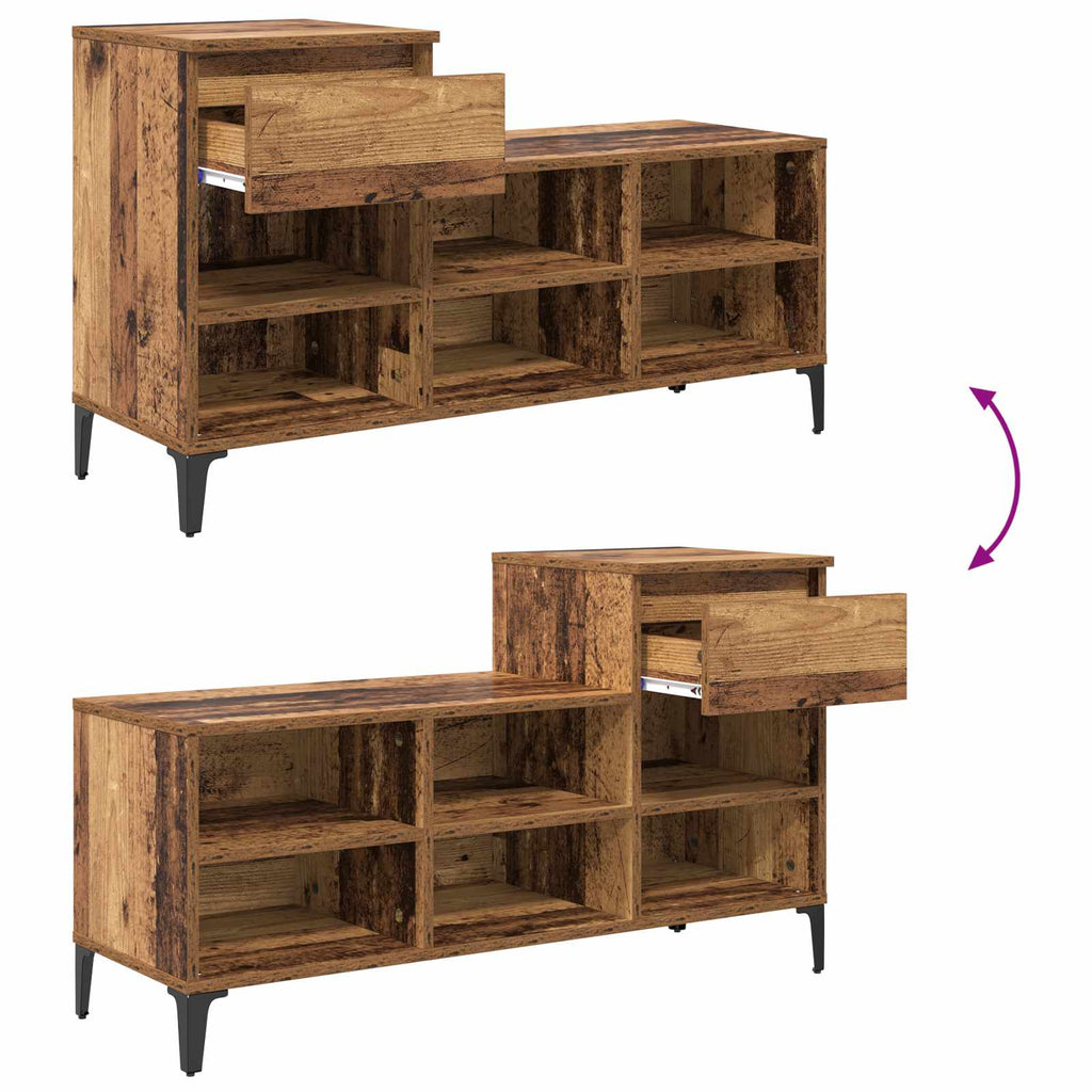 Armario para Zapatos con cajón Madera vieja 102 x 36 x 60 cm