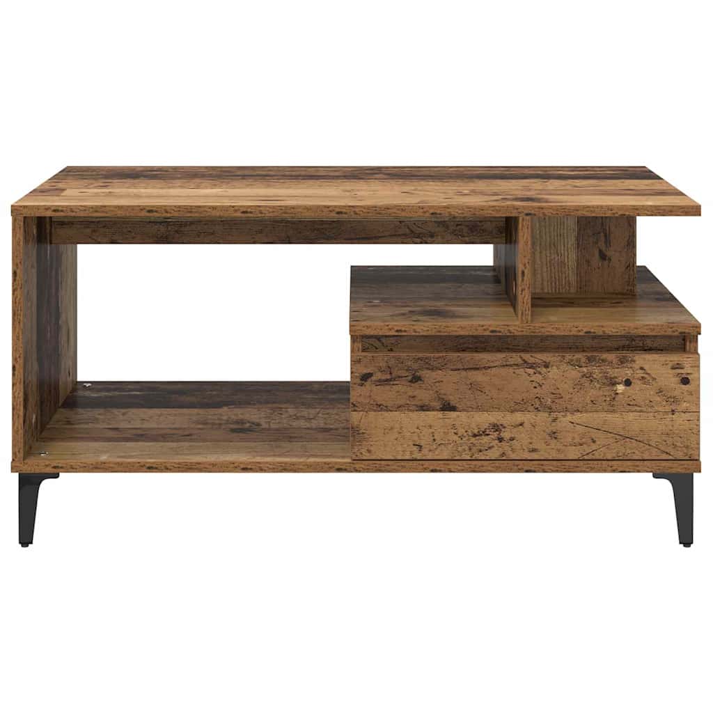 Mesa de Café con cajón Madera envejecida 90 x 49 x 45 cm