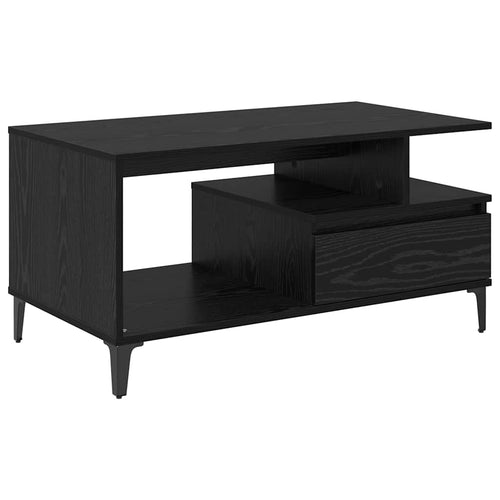 Mesa de Café Roble Negro 90 x 49 x 45 cm Madera de ingeniería