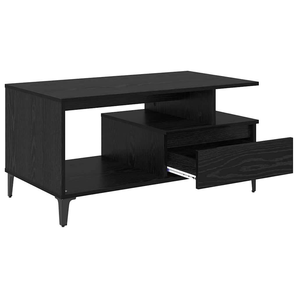 Mesa de Café Roble Negro 90 x 49 x 45 cm Madera de ingeniería