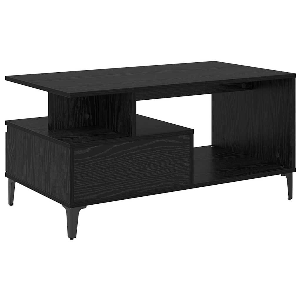 Mesa de Café Roble Negro 90 x 49 x 45 cm Madera de ingeniería