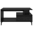 Mesa de Café Roble Negro 90 x 49 x 45 cm Madera de ingeniería