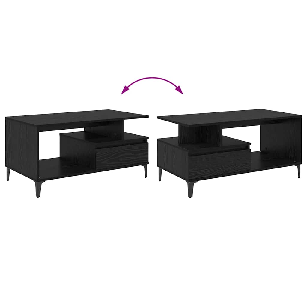 Mesa de Café Roble Negro 90 x 49 x 45 cm Madera de ingeniería