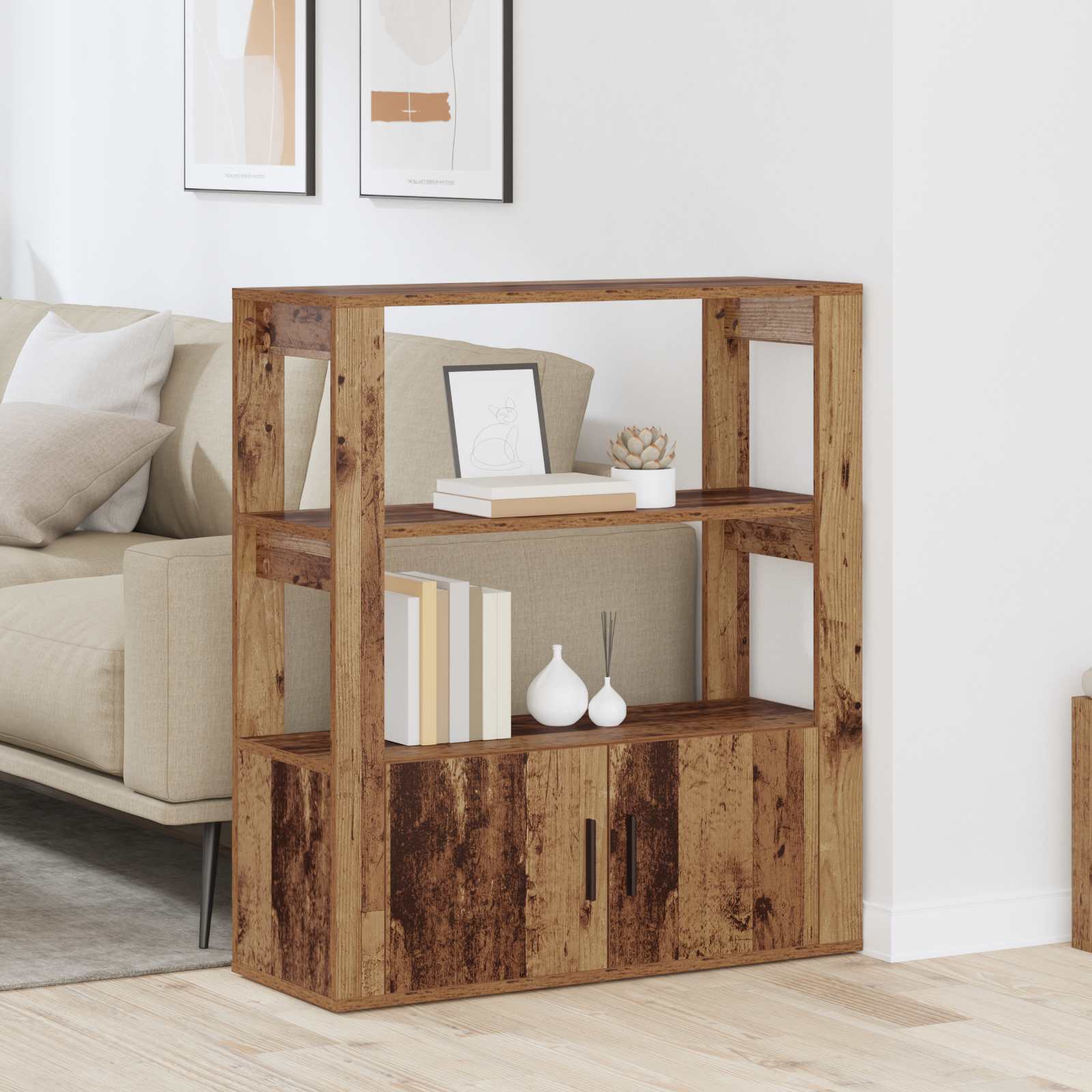 Vitrina Madera vieja 30 x 80 x 90 cm Madera contrachapada