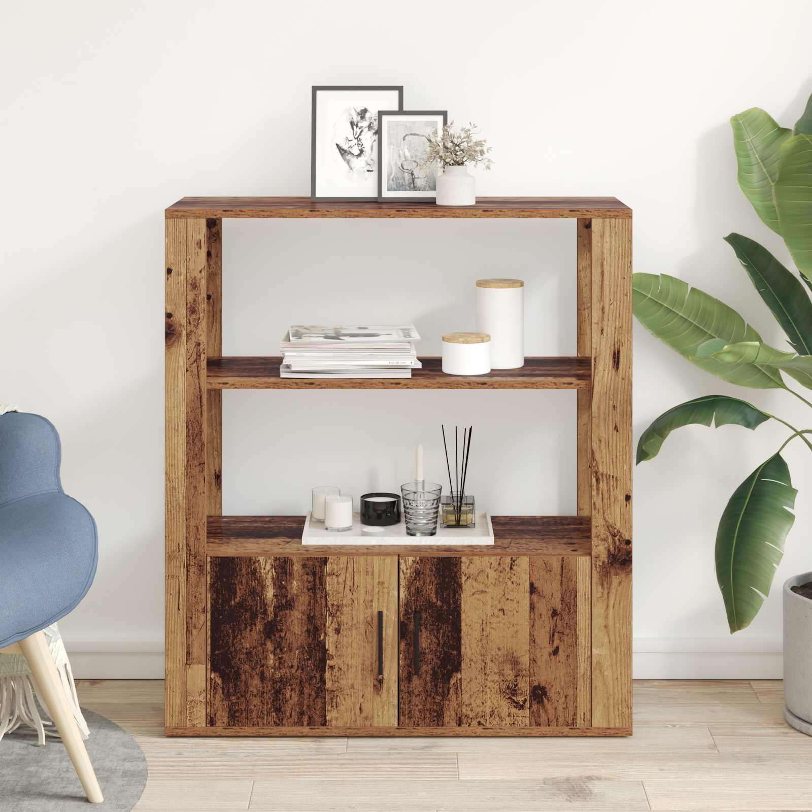 Vitrina Madera vieja 30 x 80 x 90 cm Madera contrachapada