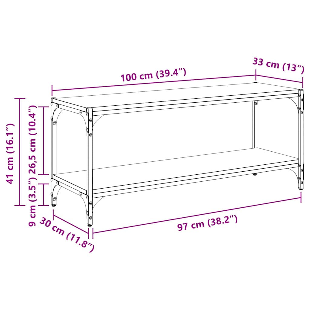 Gabinete de TV Madera Vieja 100x33x41cm