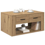 Mesa de Café con cajón Roble artesanal 80 x 50 x 40 cm