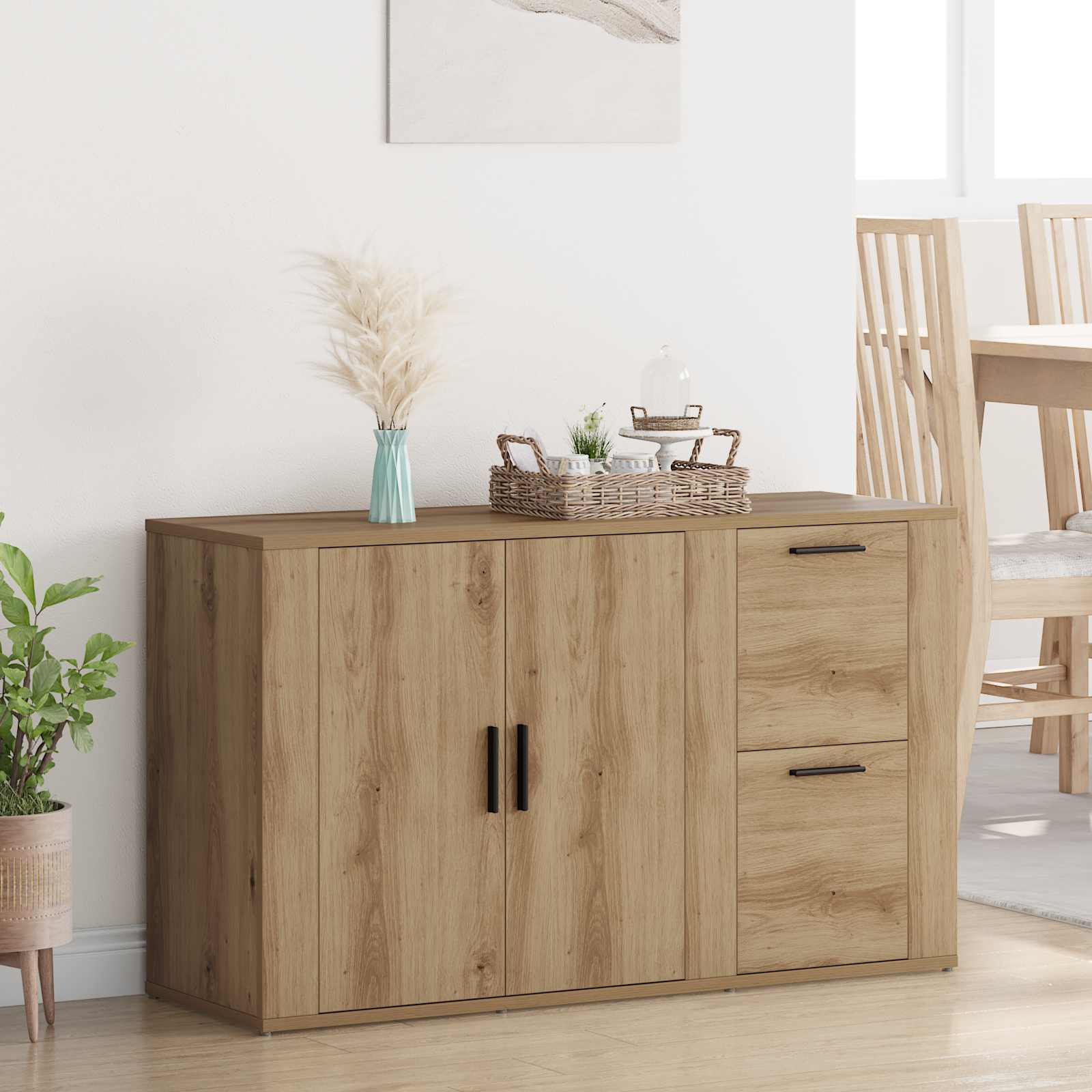 Aparador alto 2 pcs Madera envejecida