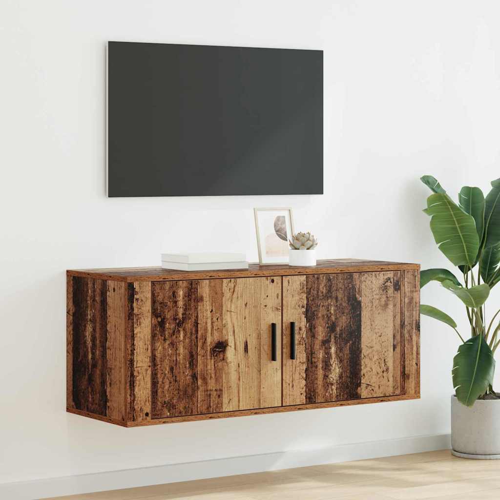 Conjunto de mueble de TV 10 pcs Madera envejecida