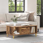 Coffee Table with Drawer Distressed Wood 90 x 50 x 26.5 cm
