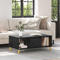 Mesa de Café Roble Negro 90 x 50 x 26.5 cm Madera de ingeniería