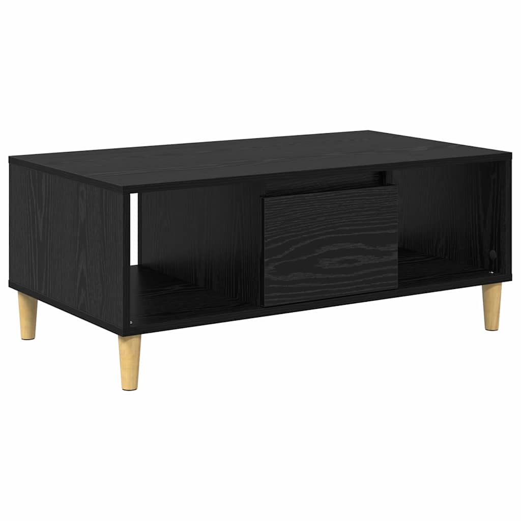 Mesa de Café Roble Negro 90 x 50 x 26.5 cm Madera de ingeniería