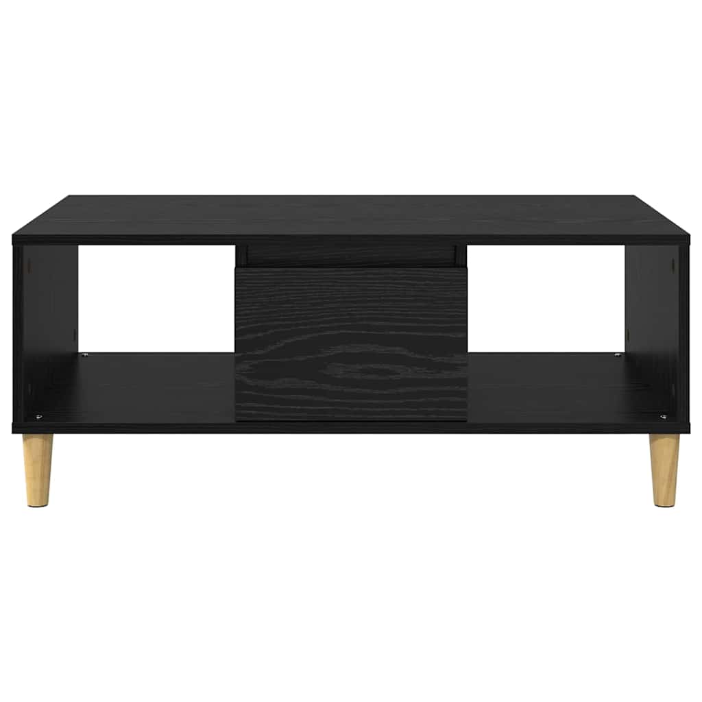 Mesa de Café Roble Negro 90 x 50 x 26.5 cm Madera de ingeniería