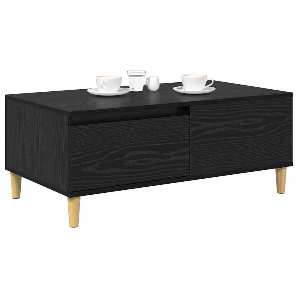 Mesa de Café Roble Negro 90 x 50 x 26.5 cm Madera de ingeniería