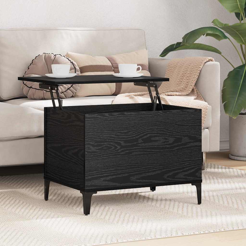 Mesa de Café Roble Negro 60 x 44,5 x 45 cm Madera de ingeniería