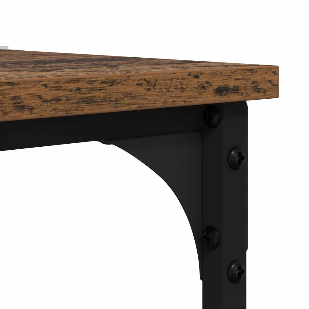 Mesa lateral con estante Madera envejecida 40 x 30 x 75 cm