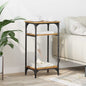 Mesa lateral con estante Madera envejecida 40 x 30 x 75 cm