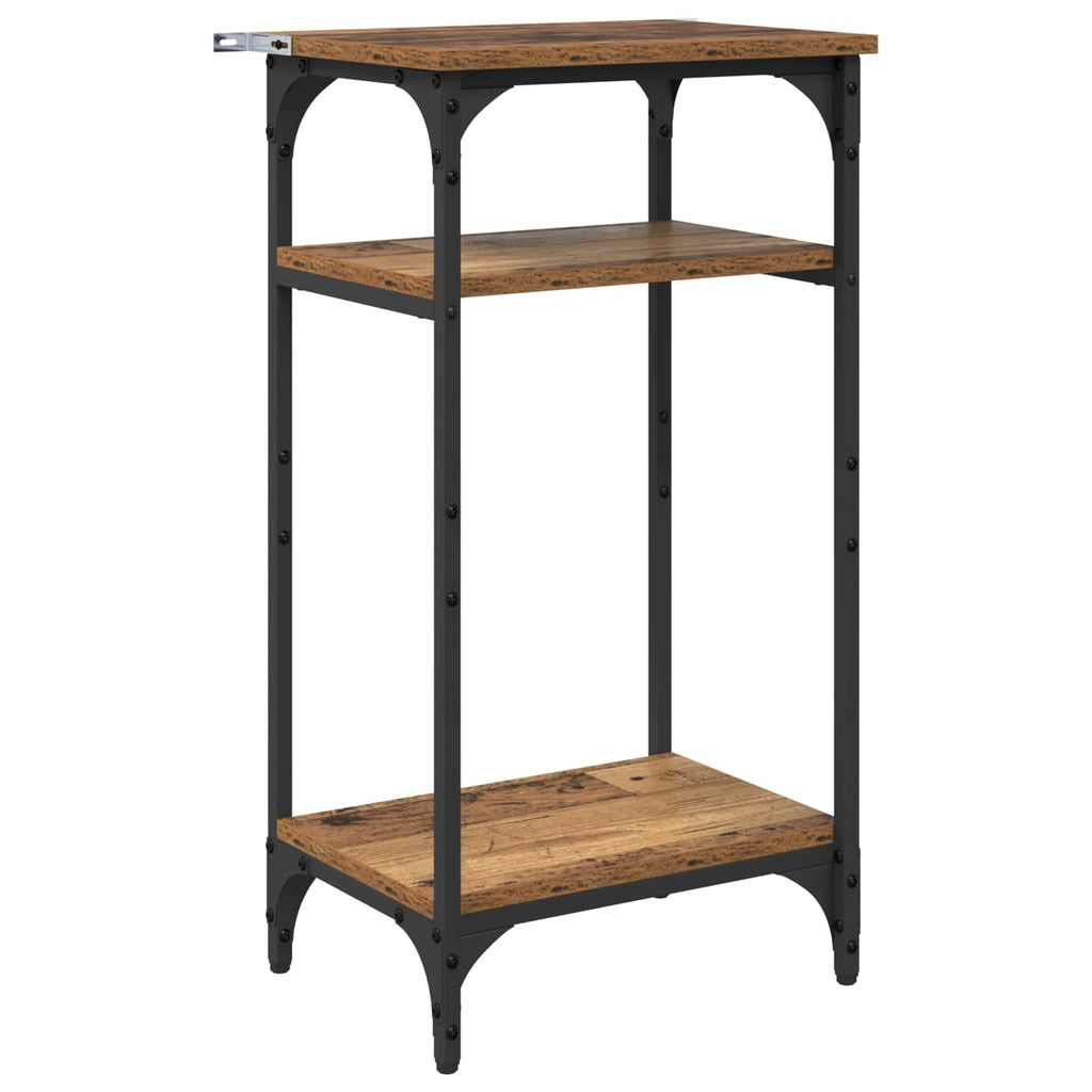 Mesa lateral con estante Madera envejecida 40 x 30 x 75 cm