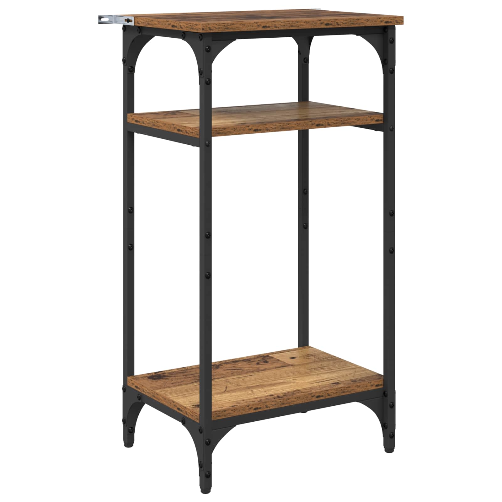 Mesa lateral con estante Madera envejecida 40 x 30 x 75 cm