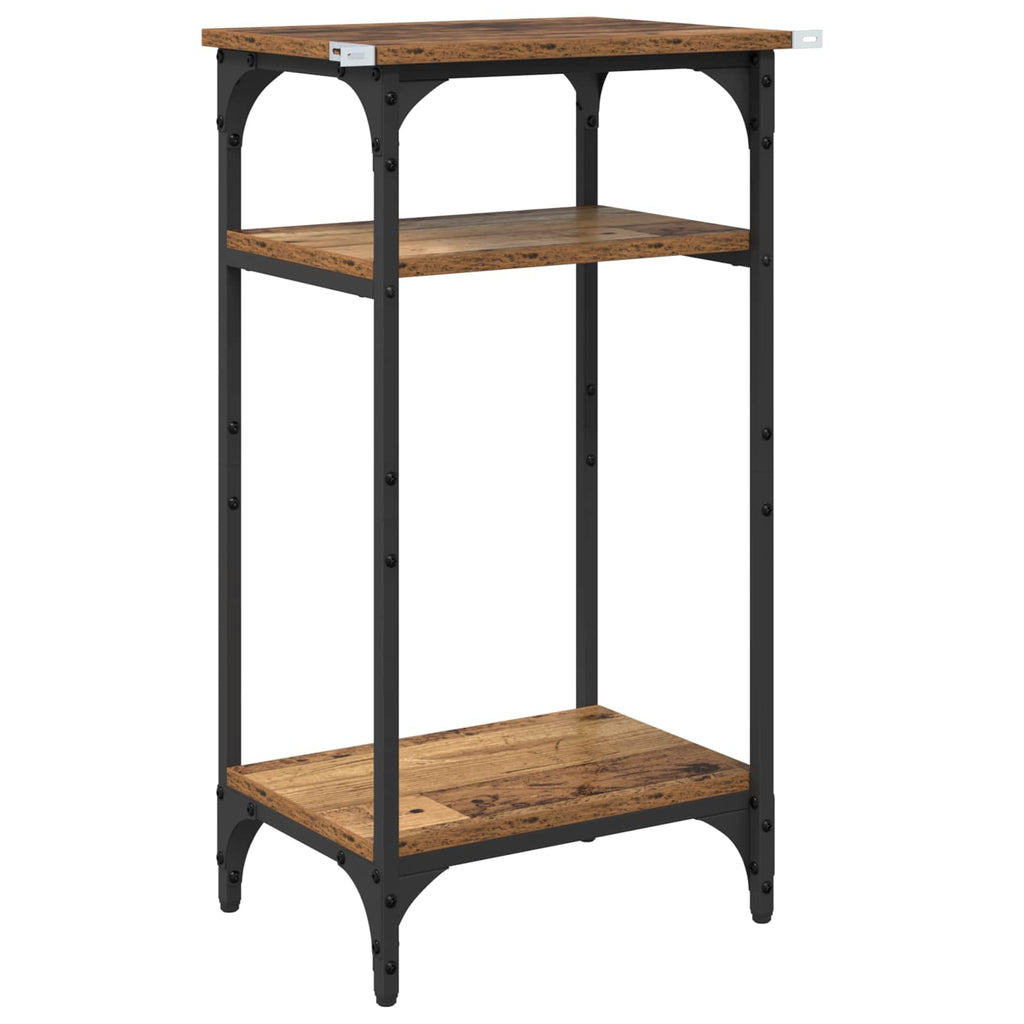 Mesa lateral con estante Madera envejecida 40 x 30 x 75 cm