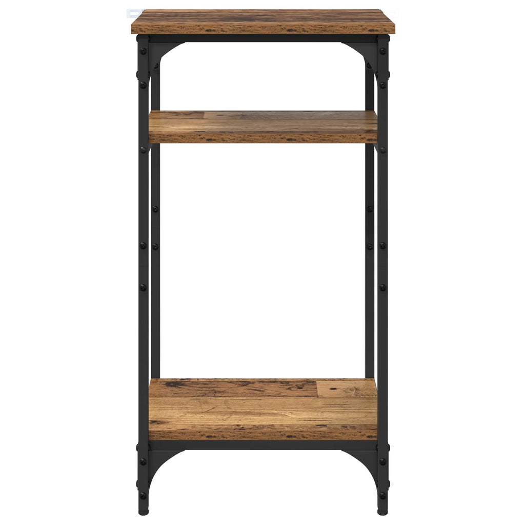 Mesa lateral con estante Madera envejecida 40 x 30 x 75 cm