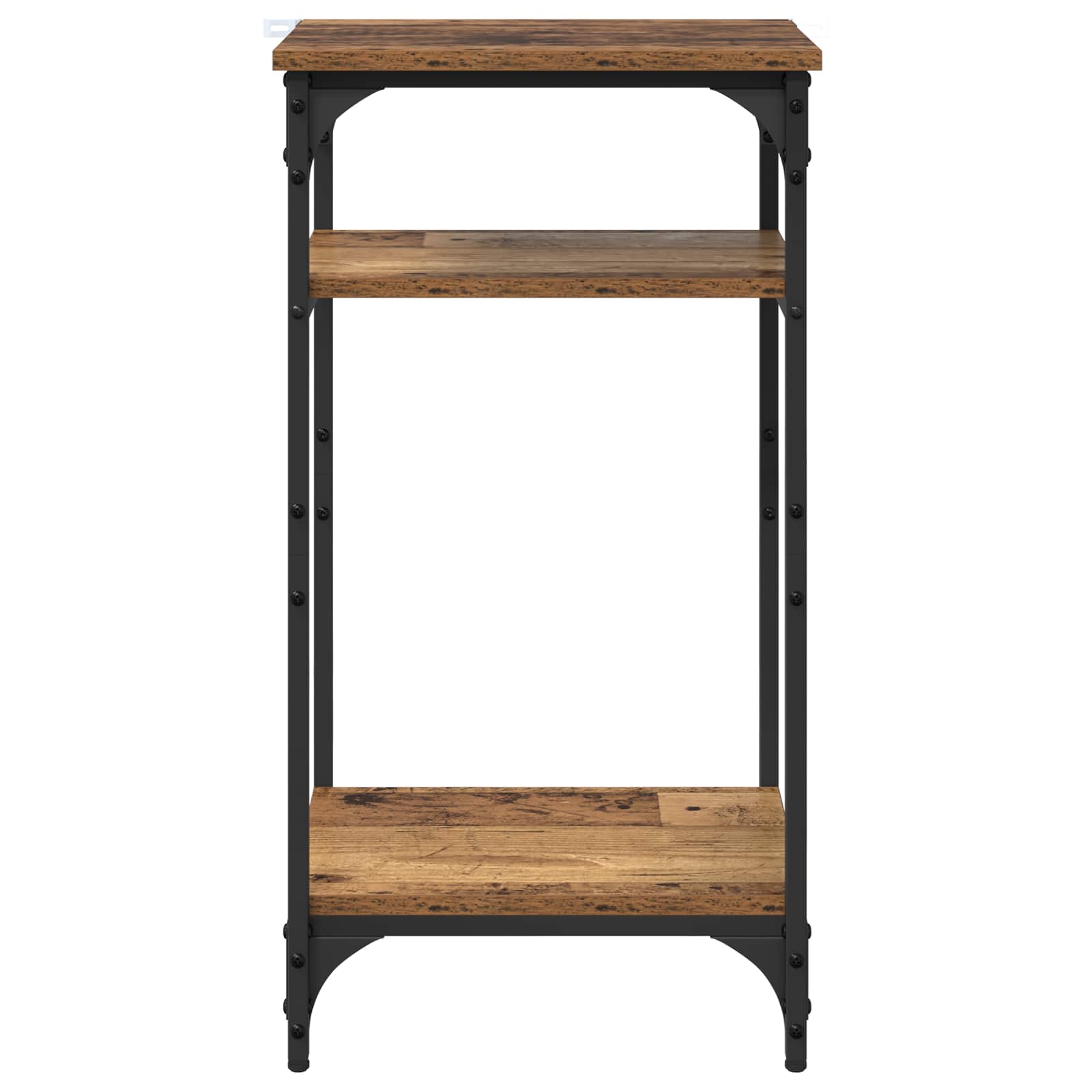 Mesa lateral con estante Madera envejecida 40 x 30 x 75 cm