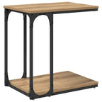 Mesa lateral con estante Roble artesanal 50 x 35 x 52 cm