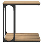 Mesa lateral con estante Roble artesanal 50 x 35 x 52 cm