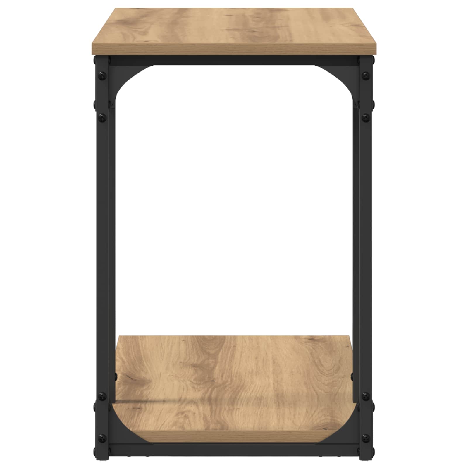 Mesa lateral con estante Roble artesanal 50 x 35 x 52 cm