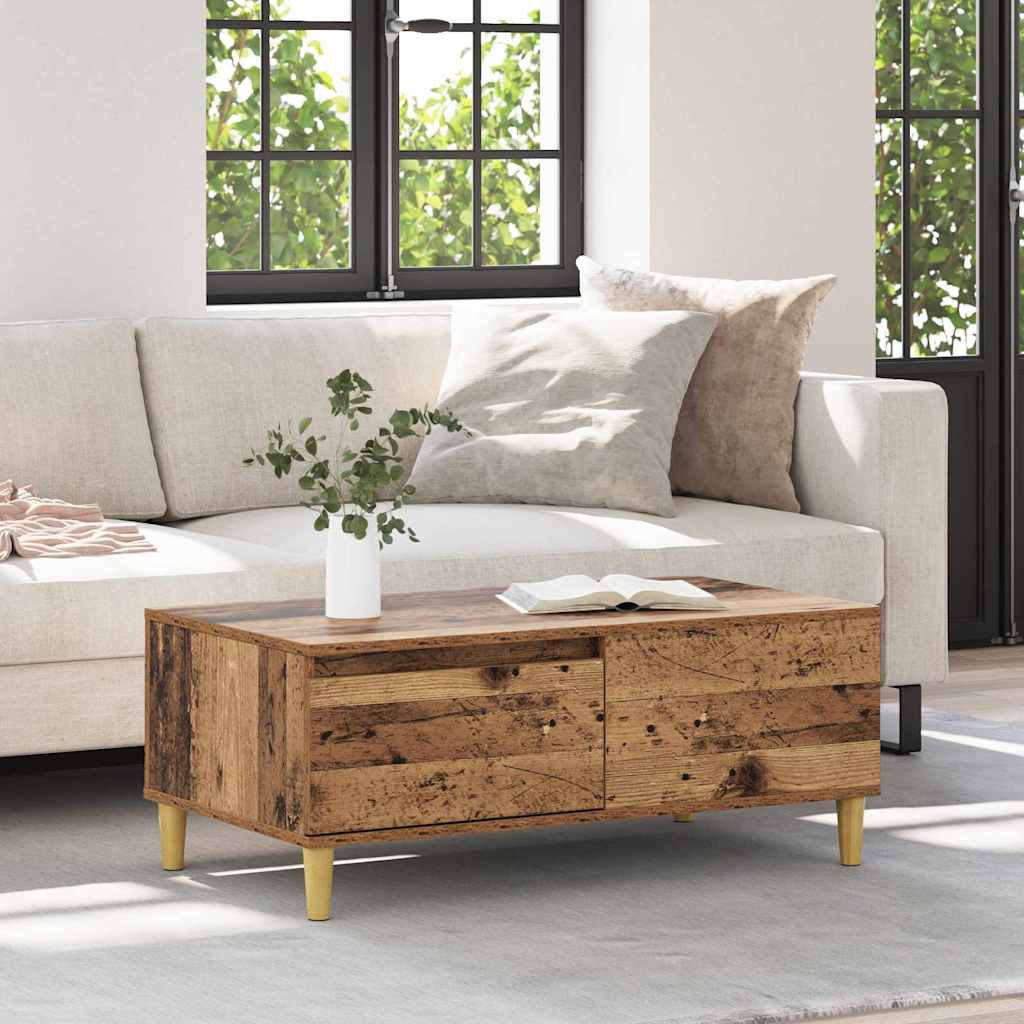 Mesa de Café con cajón Madera envejecida 90 x 50 x 35 cm