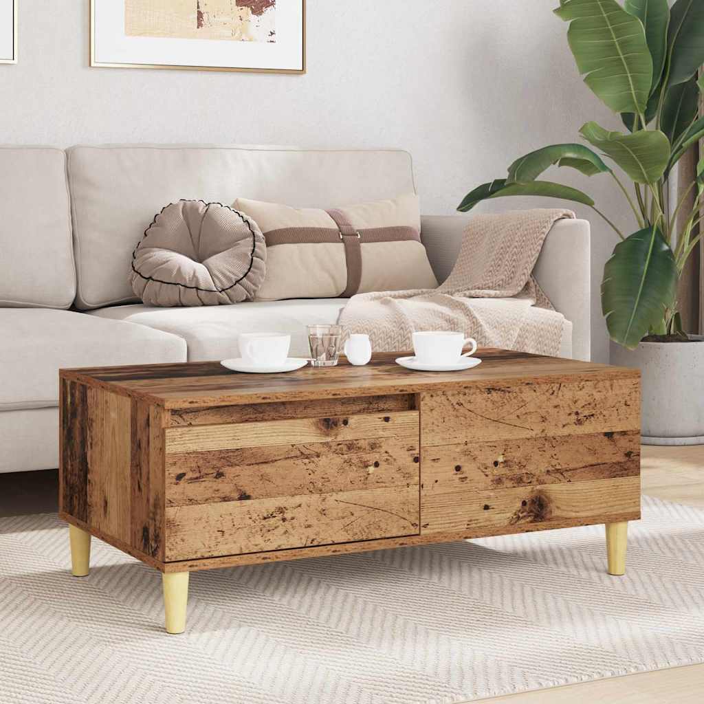 Mesa de Café con cajón Madera envejecida 90 x 50 x 35 cm