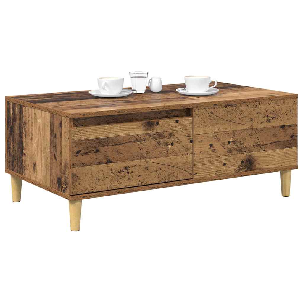 Mesa de Café con cajón Madera envejecida 90 x 50 x 35 cm